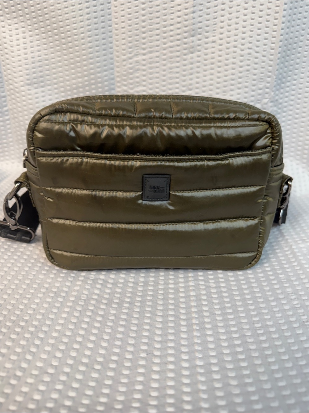 Think Royln  Olive Quilted Crossbody Belt Bag.  0726.009